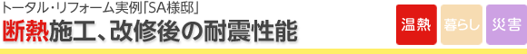 トータル･リフォーム実例「SA様邸」（改修後の断熱性能）
