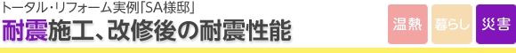 トータル･リフォーム実例「SA様邸」（改修後の耐震性能）